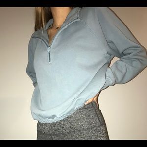 PACSUN LA HEARTS CROPPED HALF ZIP UP